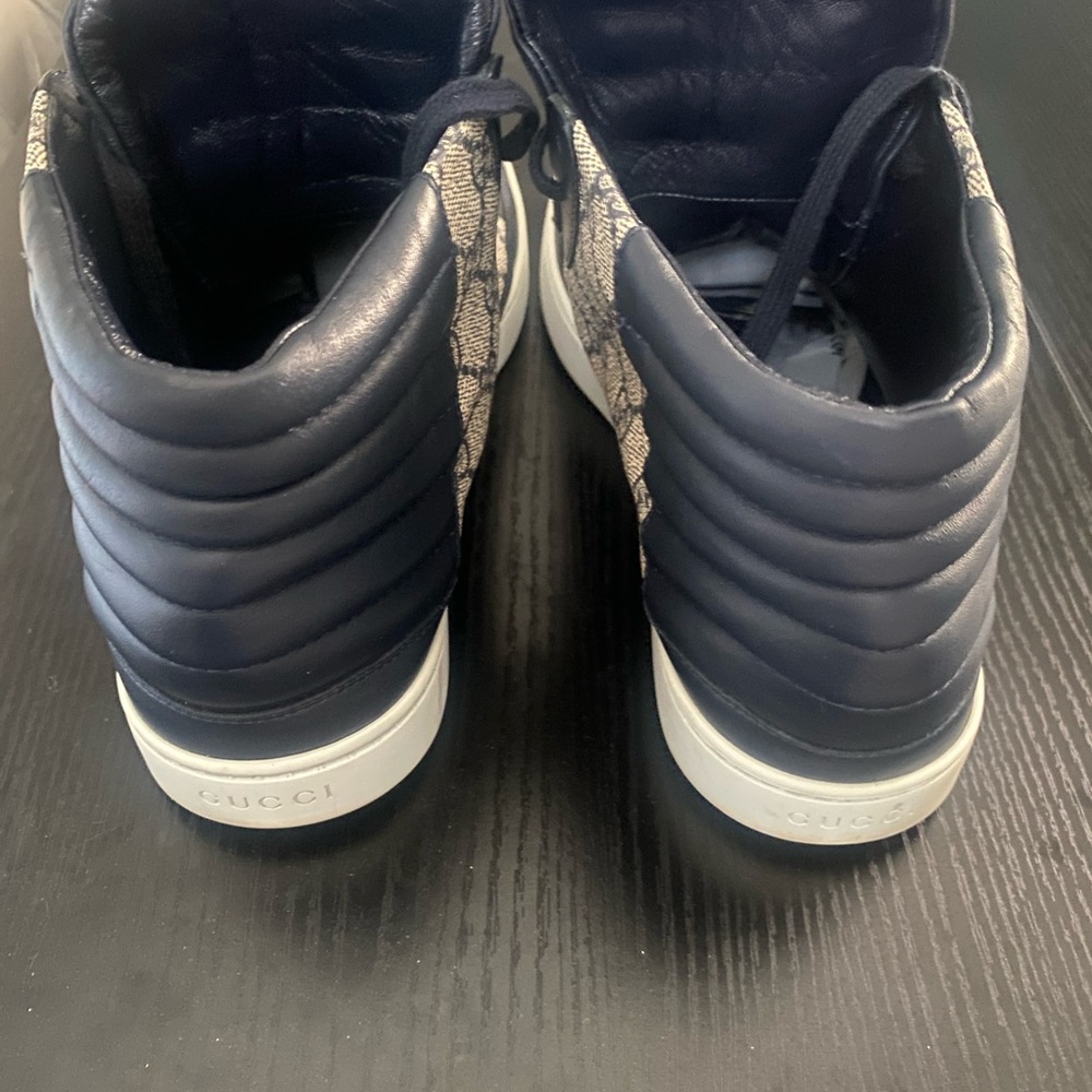 Gucci Black Leather High-Top Sneakers - Picture 5 of 5
